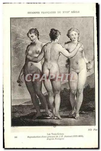 Cartes postales Fantaisie Femme Estampes francaises du 18Eme Les trois graces