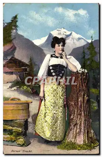 Ansichtskarte AK Fantaisie Femme Berner Tracht Folklore Costume Suisse