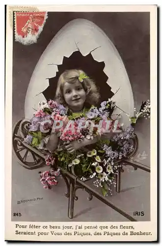 Cartes postales Fantaisie Enfant oeuf Paques