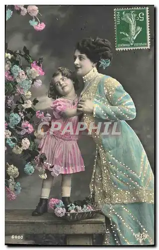 Cartes postales Fantaisie Femme et enfant