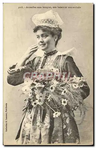 Cartes postales Fantaisie Femme Folklore Costume Coiffe Bretagne