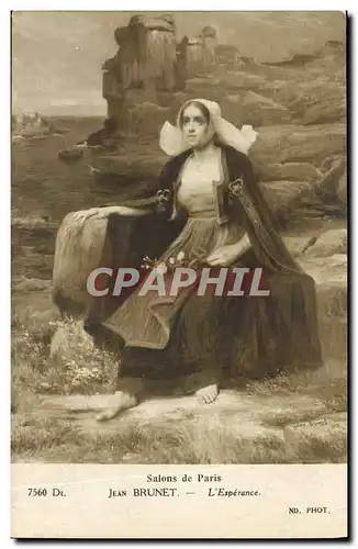 Cartes postales Fantaisie Femme Salon de Paris Jean Brunet L esperance