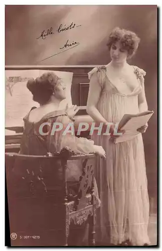 Cartes postales Fantaisie Femmes Piano