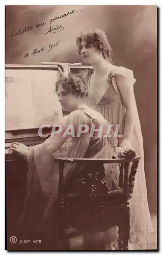 Cartes postales Fantaisie Femmes Piano