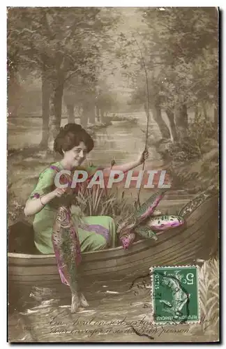 Cartes postales Fantaisie Femme Poissons