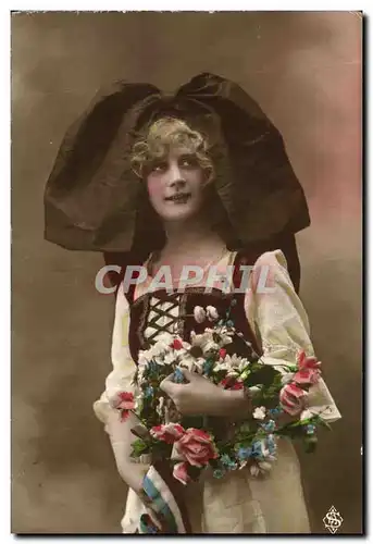 Cartes postales Fantaisie Femme Alsace Folklore