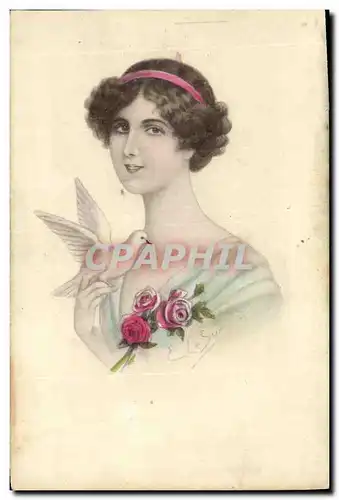 Cartes postales Fantaisie Femme Colombe