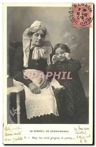 Cartes postales Fantaisie Femme Le sommeil de grand maman