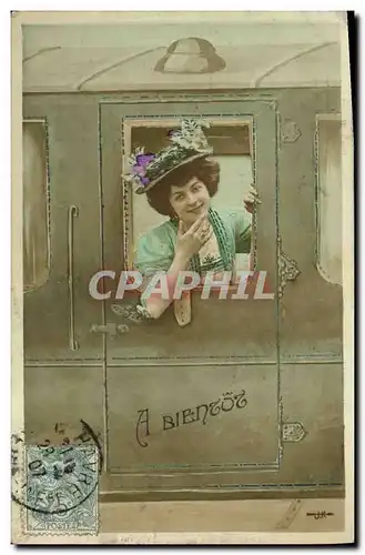 Cartes postales Fantaisie Femme Train