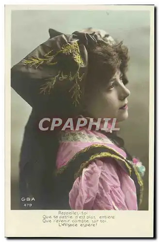 Cartes postales Fantaisie Femme Alsace Folklore Costume