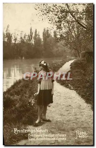 Ansichtskarte AK Fantaisie Enfant Printemps fleuri