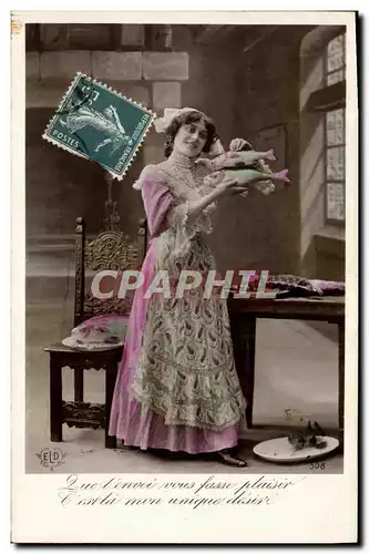 Cartes postales Fantaisie Femme Poissons