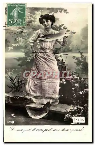 Cartes postales Fantaisie Femme Poissons