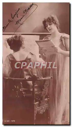 Cartes postales Fantaisie Femme Chant Piano