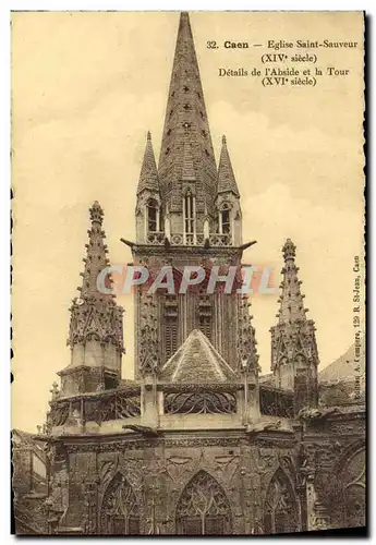 Cartes postales Caen L Eglise Saint Sauveur Details de L Abside et la Tour