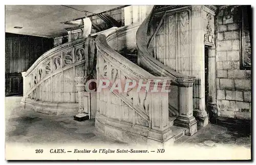 Cartes postales Caen Escalier de L Eglise Saint Sauveur