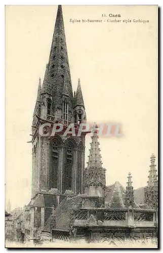 Cartes postales Caen L Eglise St Sauveur Clocher style gothique