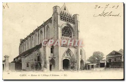 Ansichtskarte AK Caen Ruines de L Abbaye d Ardenne devant grosse machine interessante