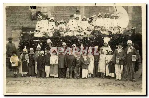 CARTE PHOTO Caen Enfants Carnaval Lune