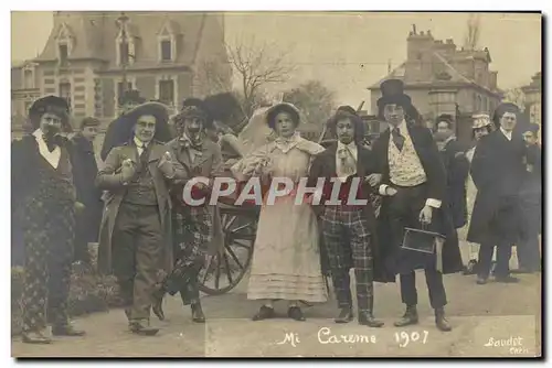 CARTE PHOTO Caen Mi Careme 1907