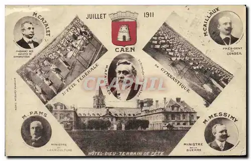 Cartes postales Caen Hotel Dieu Terrain De Fete Fete de gymnastique 1911