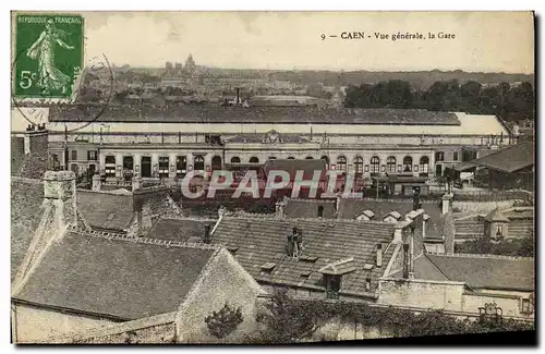 Ansichtskarte AK Caen Vue Generale la Gare Train