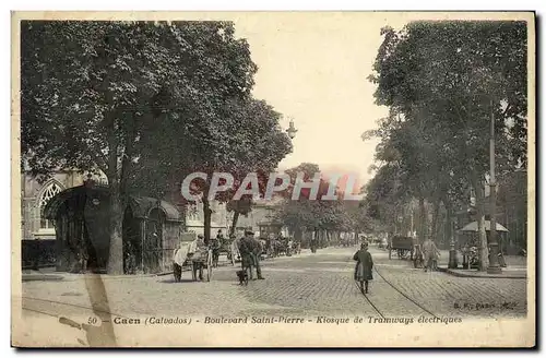 Ansichtskarte AK Caen Boulevard Saint PIerre Kiosque de Tramways electriques