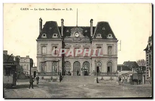 Cartes postales Caen La Gare Saint Martin Tramway