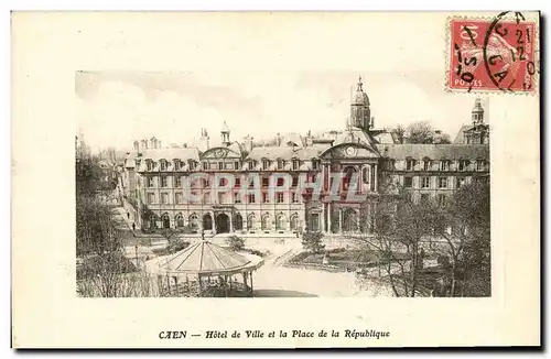 Ansichtskarte AK Caen Hotel de Ville et la Place de la Republique