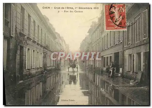 Cartes postales Caen Inonde 31 decembre 1925 1 Janvier 1926 Crue de L Orne Rue des Carmes