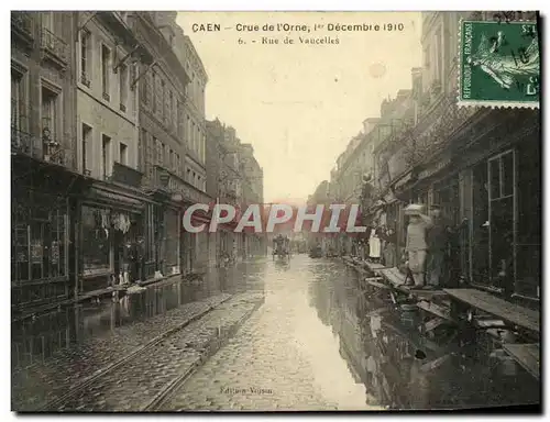 Cartes postales Caen Inonde 31 decembre 1925 1 Janvier 1926 Crue de L Orne Rue de Vaucelles