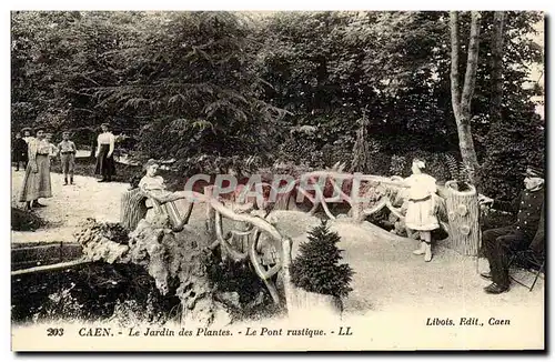 Cartes postales Caen Le Jardin de Plantes Le Pont Rustique Enfants