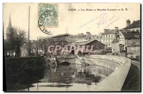 Cartes postales Caen Les Halles et Marches Couverts