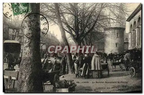 Cartes postales Caen Le Marche Boulevard St Pierre TOP