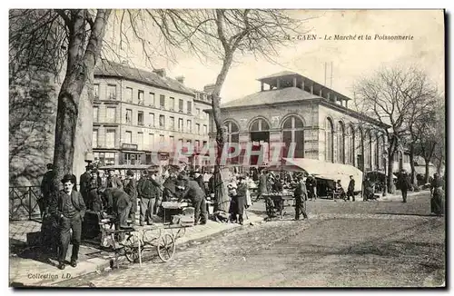 Cartes postales Caen Le marche et la poissonnerie TOP