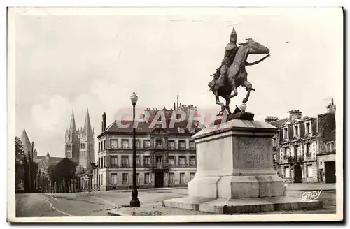 Cartes postales moderne Caen Statue de Duguesclin et Abbaye aux hommes