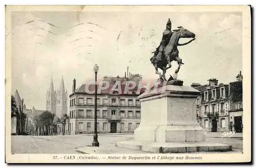 Ansichtskarte AK Caen Statue de Duguesclin et Abbaye aux Hommes