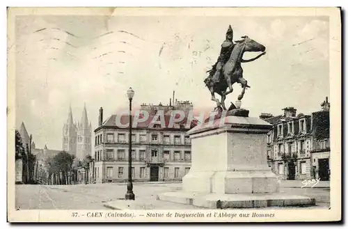 Cartes postales Caen Statue de Duguesclin et Abbaye aux Hommes