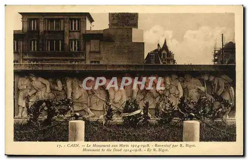 Ansichtskarte AK Caen Le Monument aux Morts 1914 1918 Bas relief par Bigot