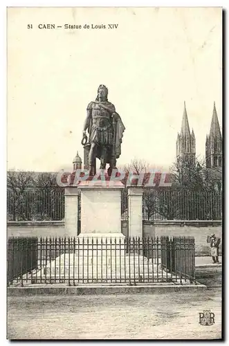 Cartes postales Caen Statue de Louis XIV