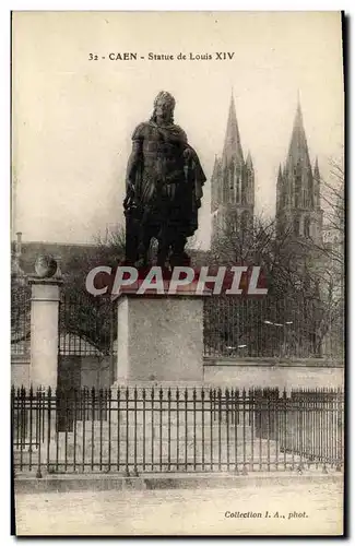 Cartes postales Caen Statue de Louis XIV