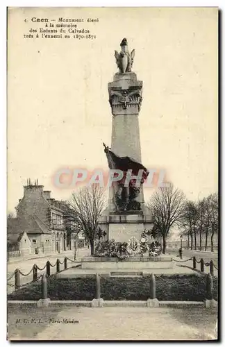 Cartes postales Caen Monument eleve a la Memoire des enfants du Calvados Militaria