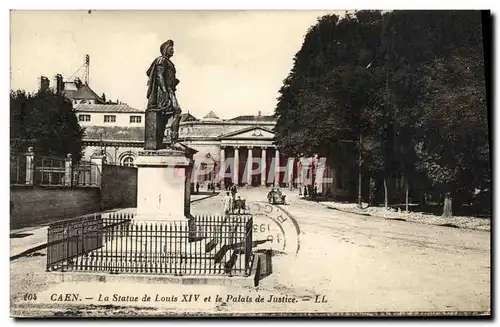 Cartes postales Caen La Statue de Louis XIV et le palais de justice