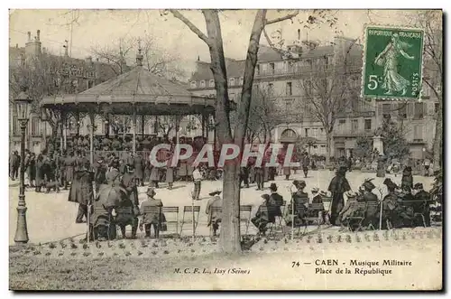 Ansichtskarte AK Caen Musique Militaiire Place de la Republique