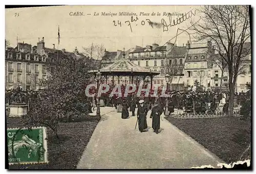 Ansichtskarte AK Caen Musique Militaiire Place de la Republique