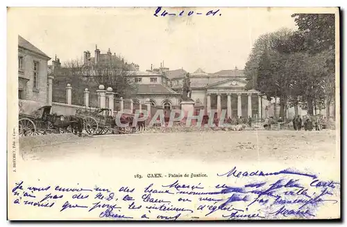 Ansichtskarte AK Caen Le Palais de Justice MArche aux chevaux Cochons