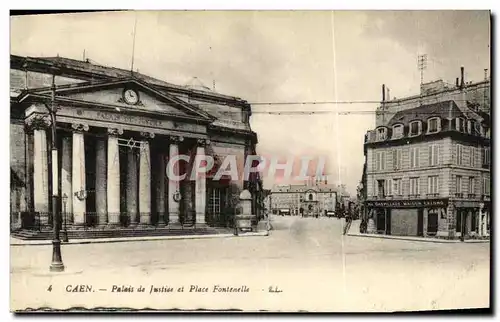 Ansichtskarte AK Caen Le Palais de Justice et Place Fontenelle