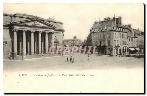 Ansichtskarte AK Caen Le Palais de Justice et Place Saint Sauveur