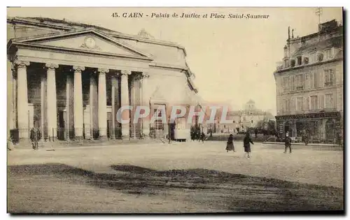 Ansichtskarte AK Caen Le Palais de Justice et Place Saint Sauveur