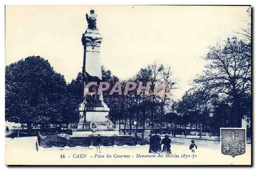 Ansichtskarte AK Caen La Place des Casernes Monument des Mobiles 1870 1871